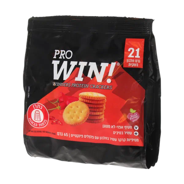 WIN חטיפיות קרקר עשיר בחלבון עם פלפלים פיקנטיים