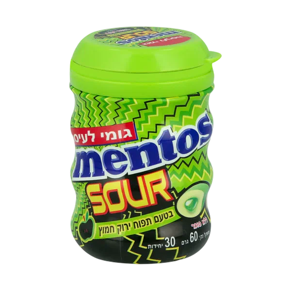 Mentos sour sugar free gum green apple flavor