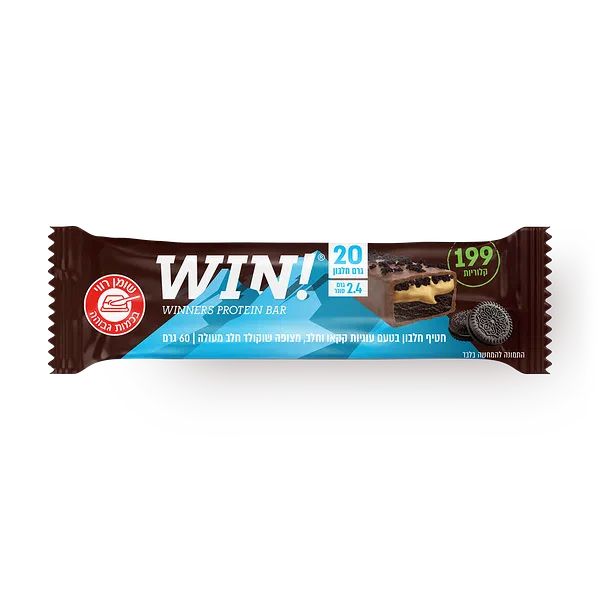 WIN! חטיף חלבון במילוי קרם בטעם עוגיות ופצפוצים