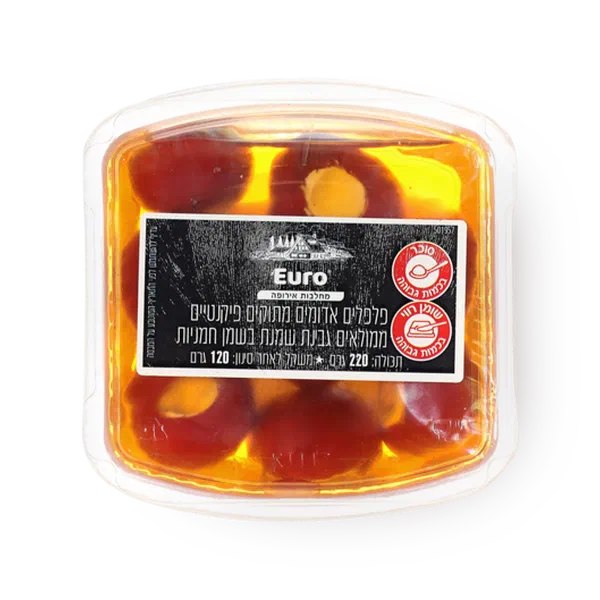 Spicy red peppers filled with cream cheese