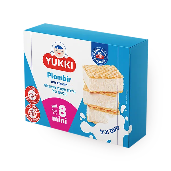 Yukki pack of Vanilla flavoured plombir ice cream in a wafer briquettes