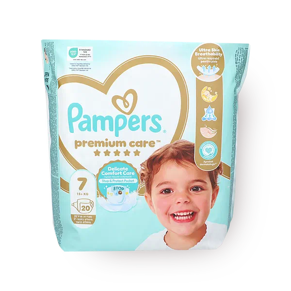 Pampers Premium Care diapers, size 7