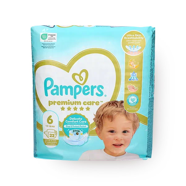 Pampers Premium Care diapers, size 6