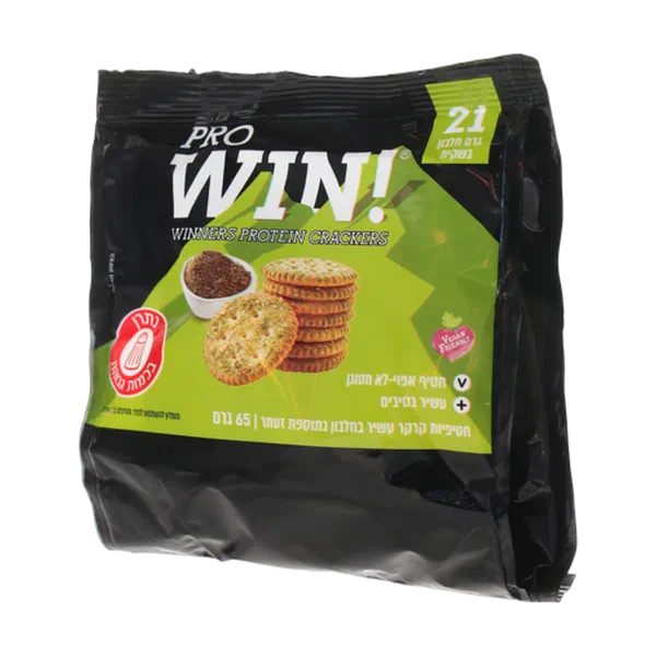 WIN חטיפיות קרקר עשיר בחלבון בתוספת זעתר