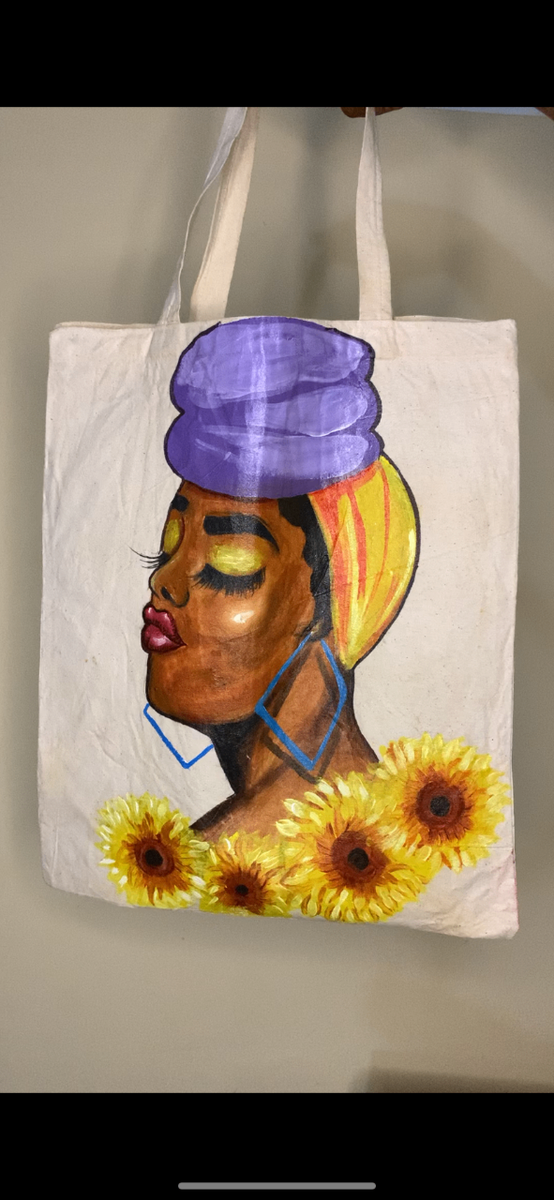 Sac cabas peint à la main