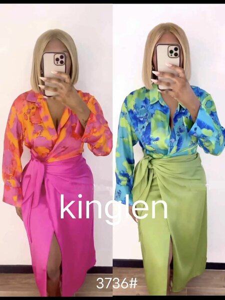 Chic ensemble jupe enveloppe S M L XL XXL