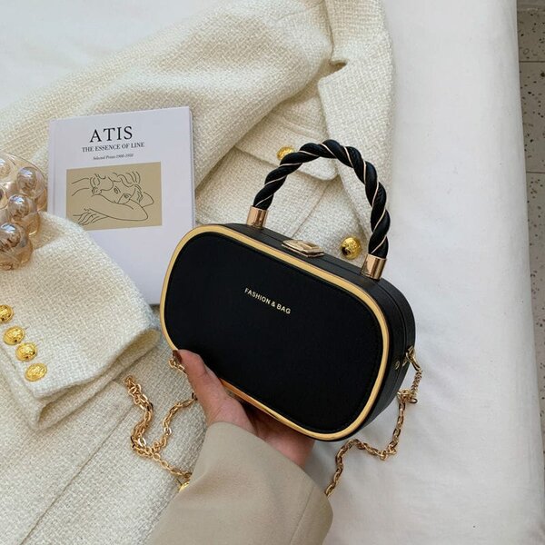 Michroe oval shape chain mini crossbody bag