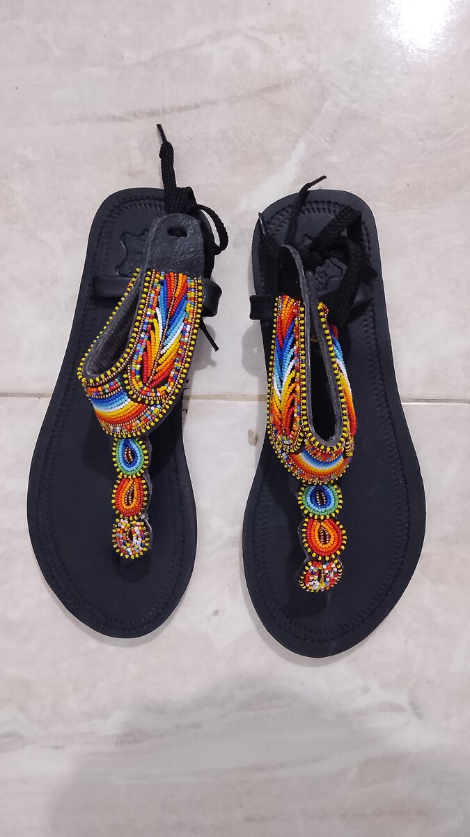 Sandales Bohème Perles Colorées