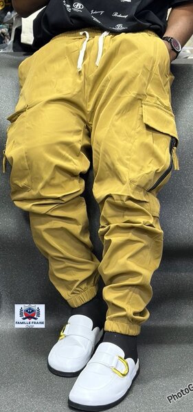 Pantalon cargo jaune homme