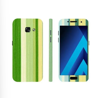 Samsung Galaxy A5 2017 Green Stripped Wooden Texture Mobile Skin