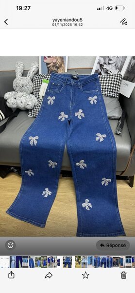 Jeans décoratifs à fleurs