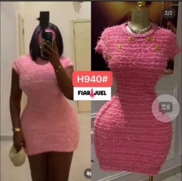 Robe en laine rose élégante