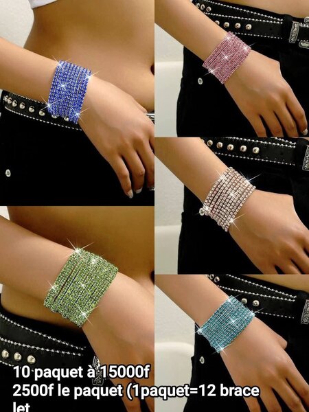 Bracelets colorés étincelants