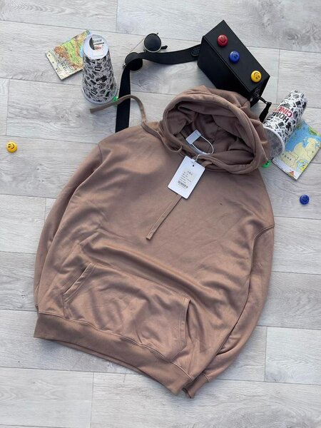 Hoodie unisexe en coton beige