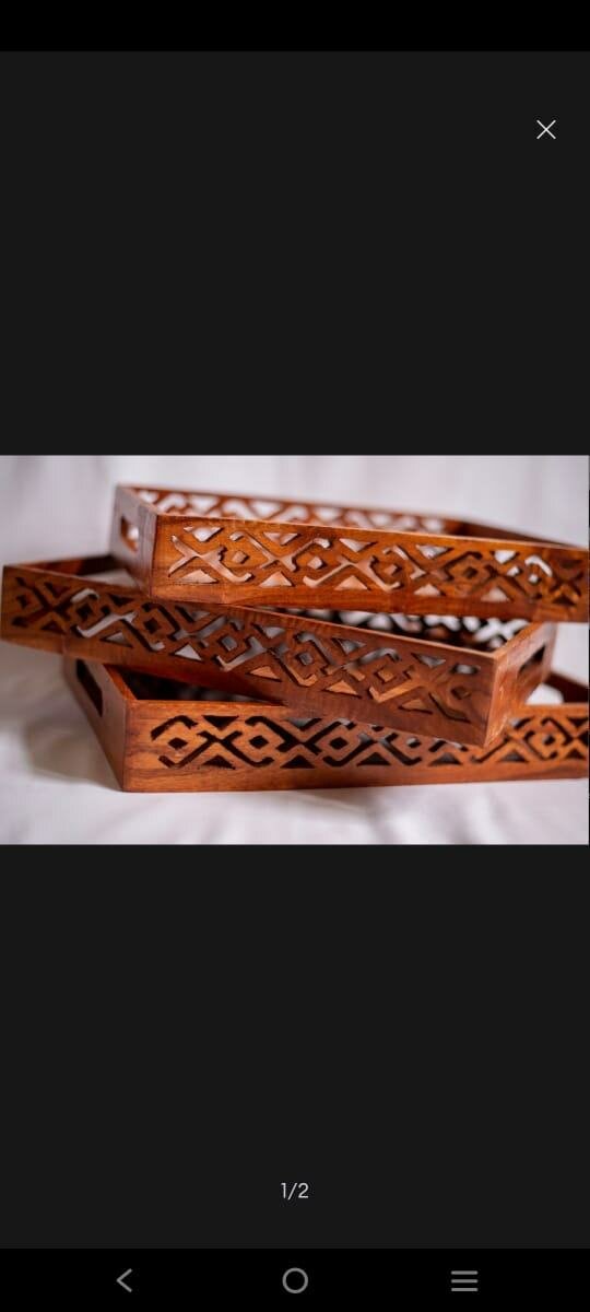 Tray set wooden