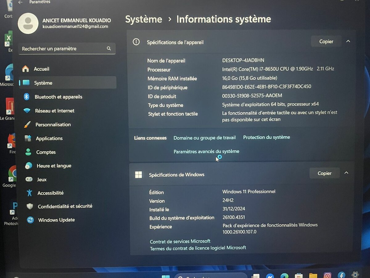 Ordinateur Hp core i7