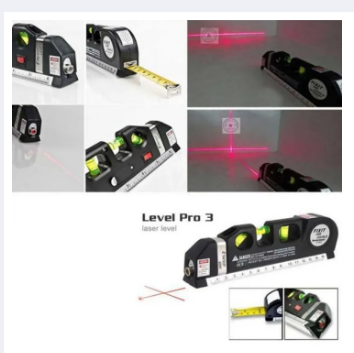Imported 5 in 1 Multi Purpose Laser Level Pro 3 Laser Leveler Laser Level Scale Laser Blister Level Steel Inchi Tape Measuring Tape Aligner Metric Ruler Measure Tape Ruler Magnet Level Infrared Laser Level Drill Machine Electric Hand Tools Power Tools