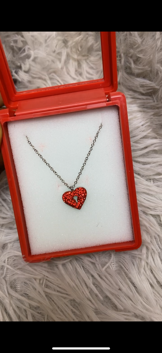 Collier Cœur Rouge Élégant