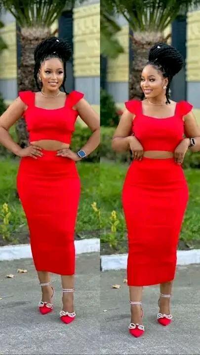 2-piece cotton suit, top and skirt