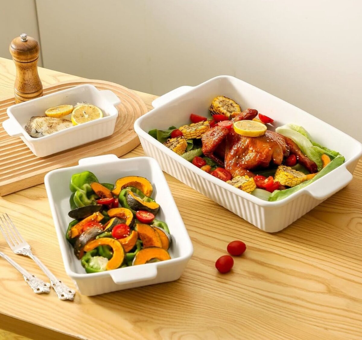 Baking ceramic tray set