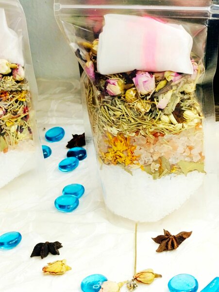 Sels et thé de bain relaxants