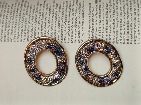 Boucles d'oreilles ovales strass