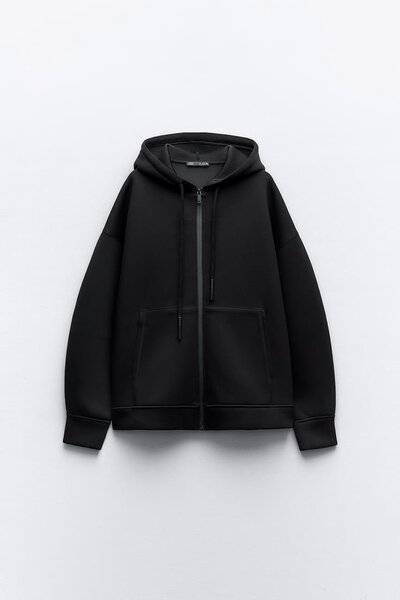 Veste à capuche zippée noire pour hommes