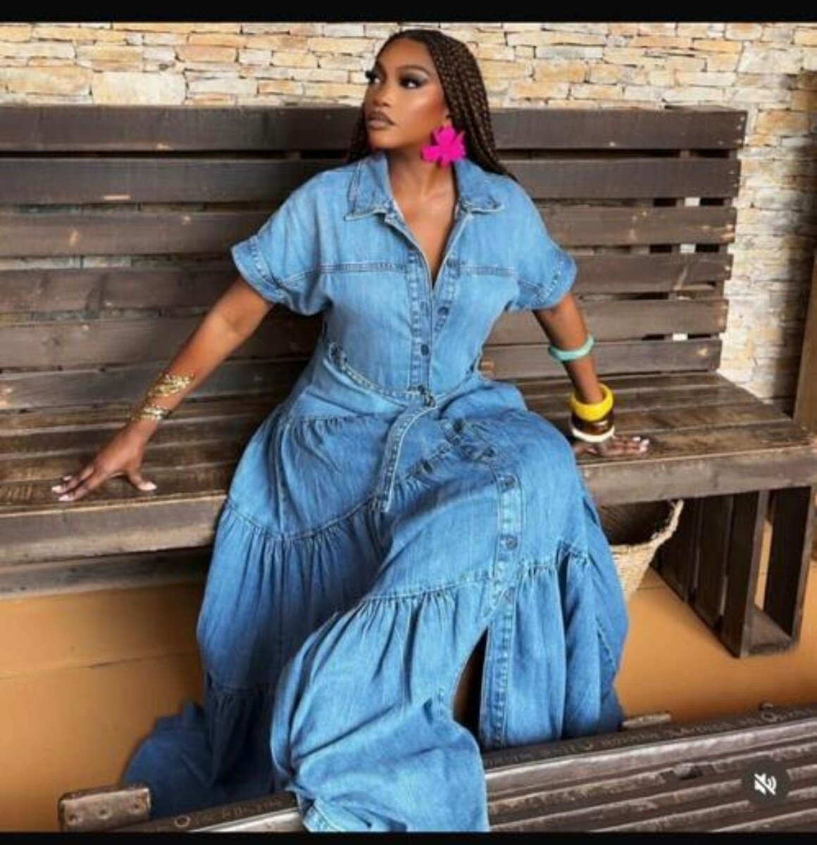 Robe longue en jean élégante