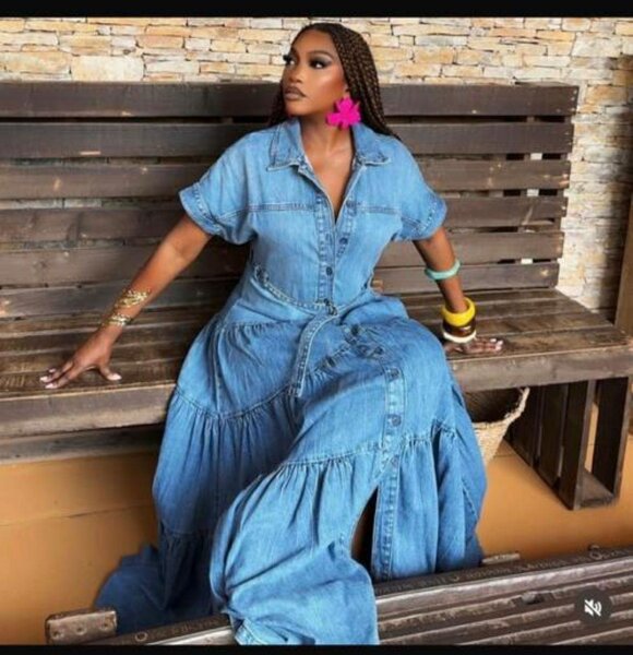 Robe longue en jean élégante