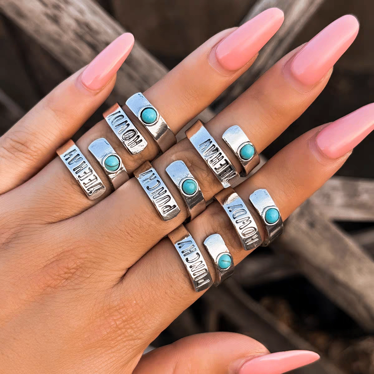 Boho chunky ring sets