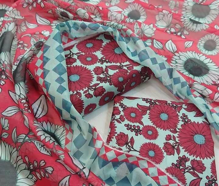 Printed lawn suit