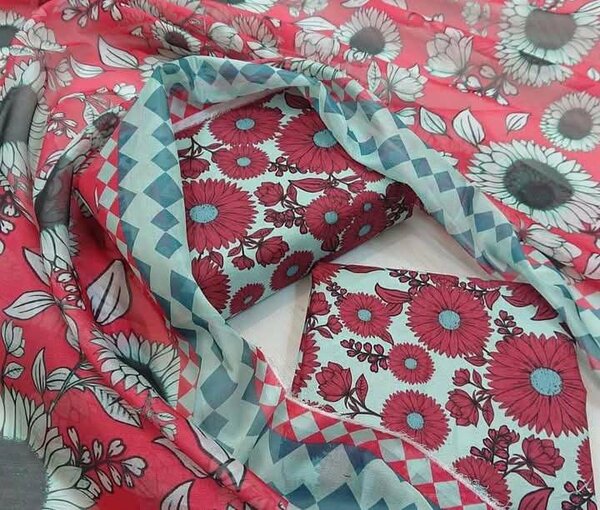 Printed lawn suit