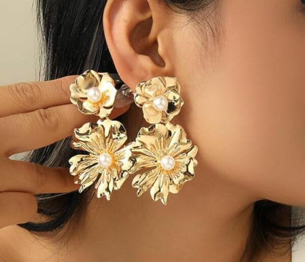 Boucles d'oreilles florales perlées