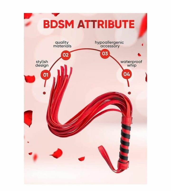 Fouet BDSM Rouge Étanche