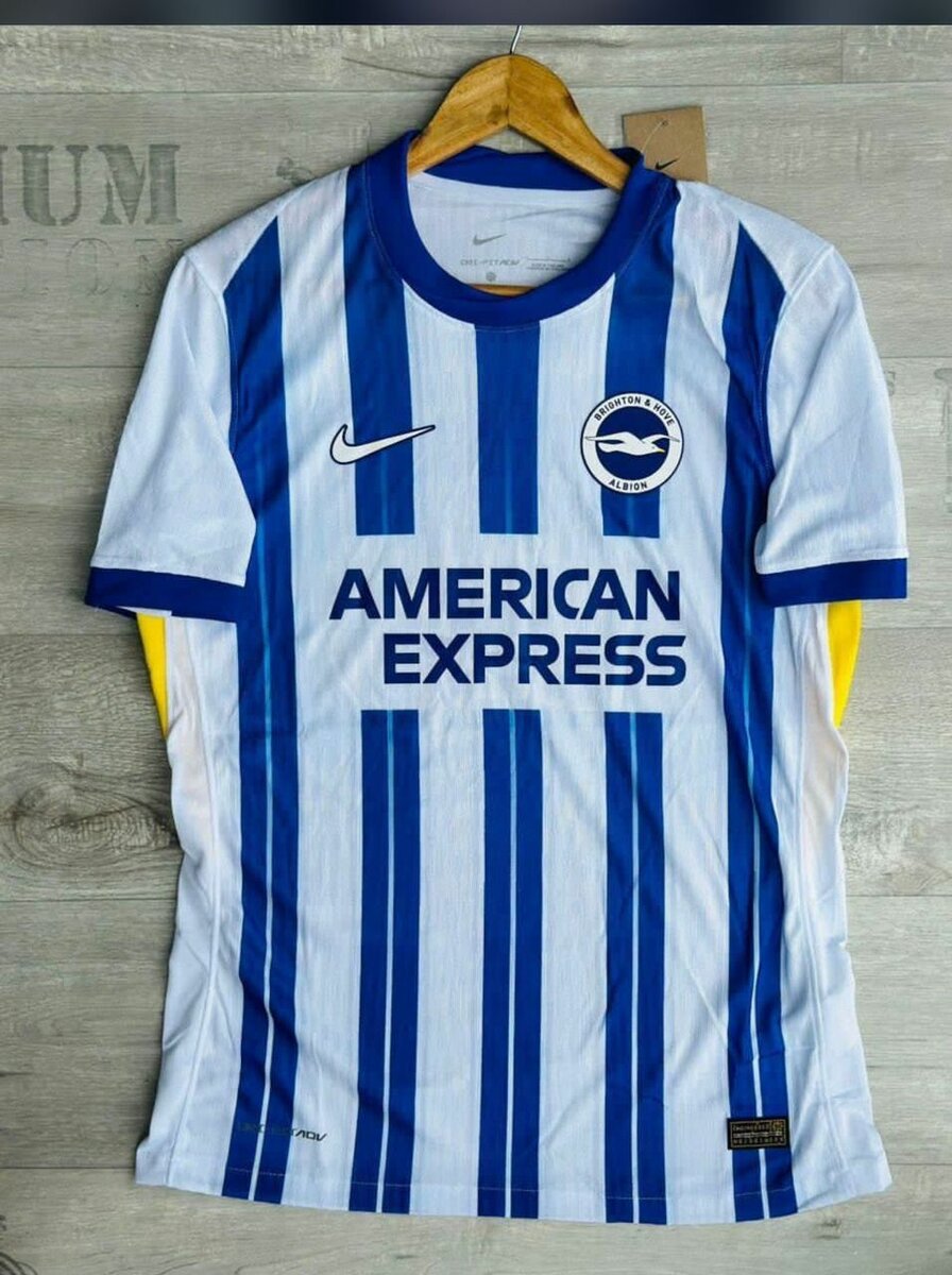 Maillot de football rayé bleu