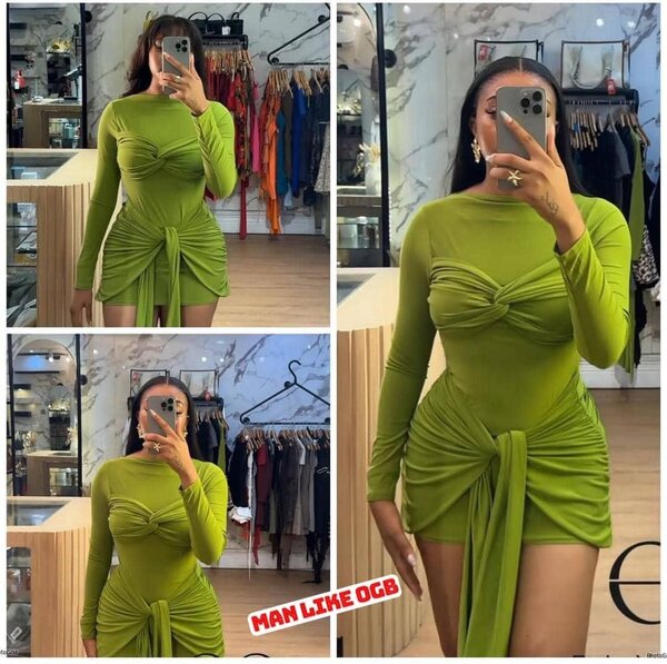 Robe verte moulante chic