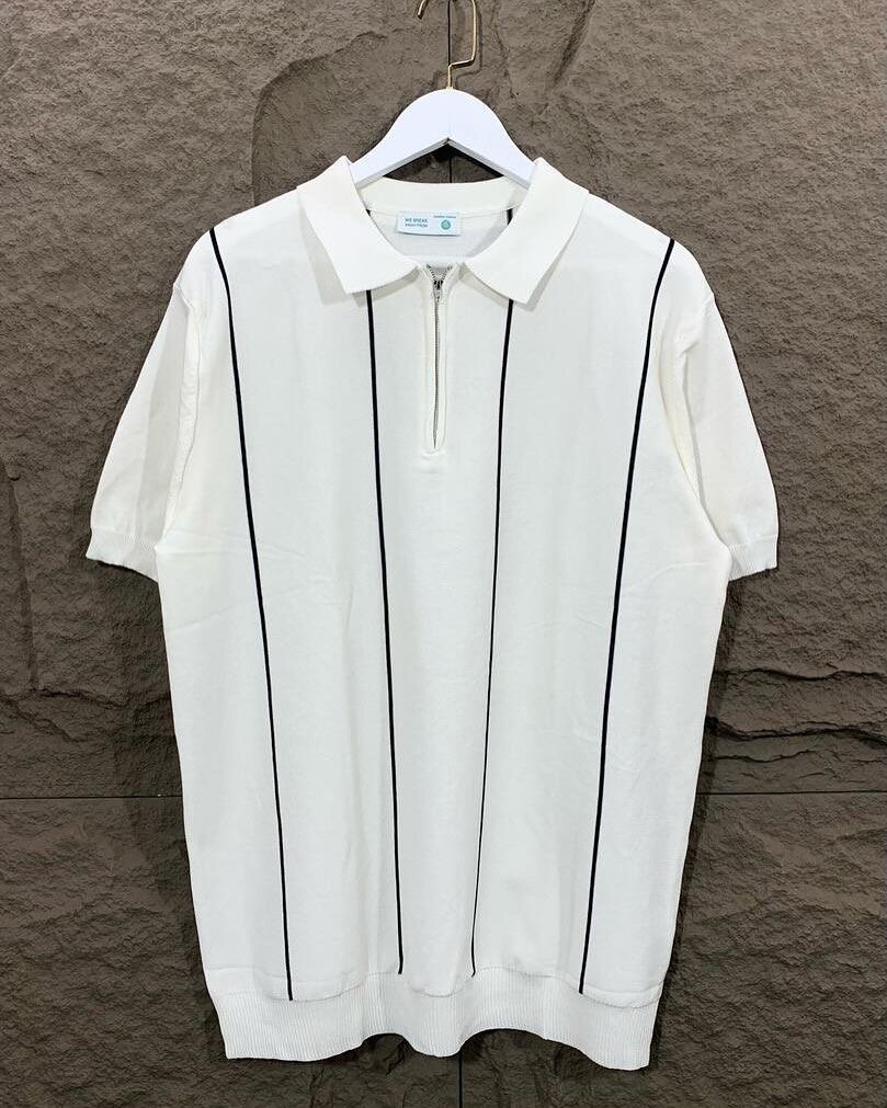 Polo en maille à rayures