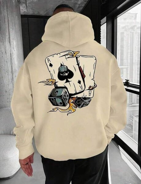 Sweat à capuche cartes et dés