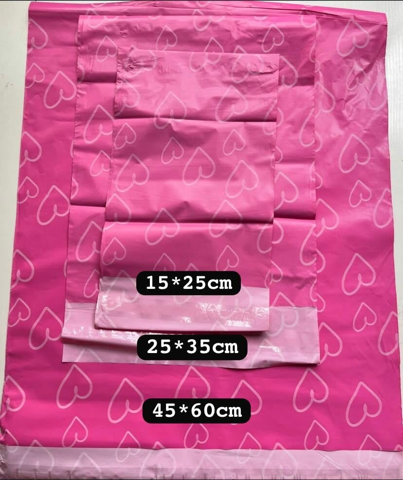Polymailers pink heart 25*35cm