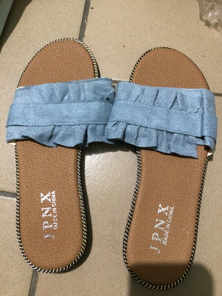 Blue Denim Slide Sandals