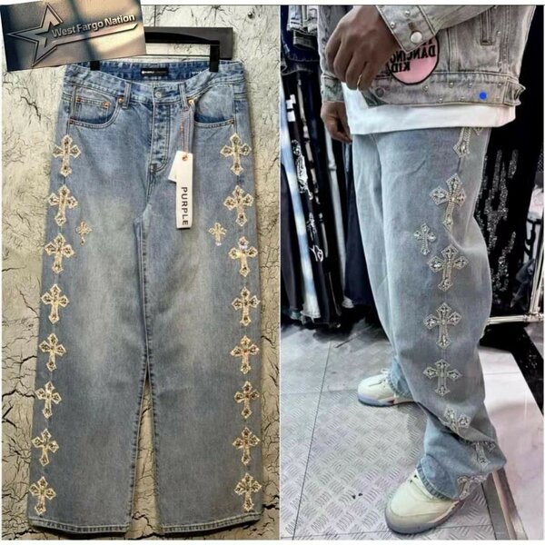 Jeans décontractés brodés