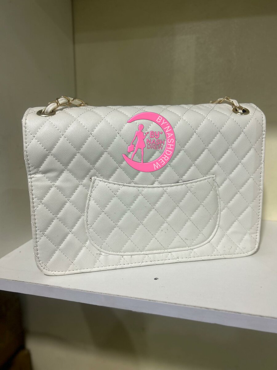 Women's handbag is white