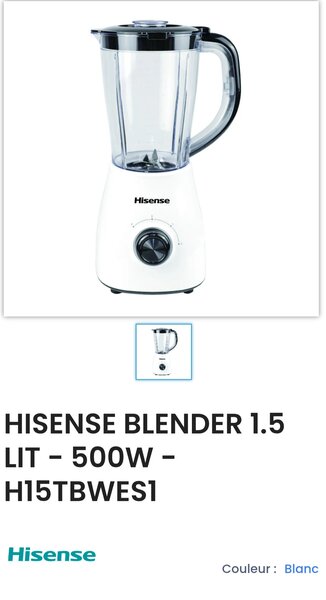 Blender Hisense 1.5L 500W