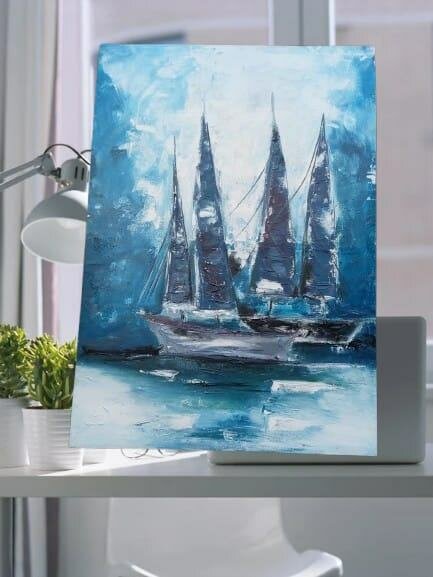 Peinture Bateau Marin Bleu