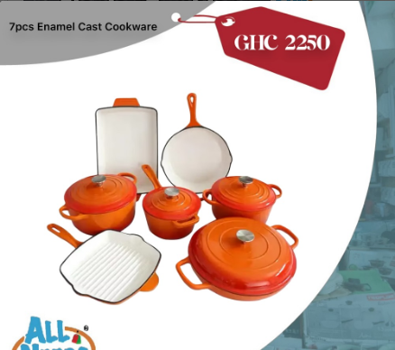 7pcs Enamel Cast Iron Cookware