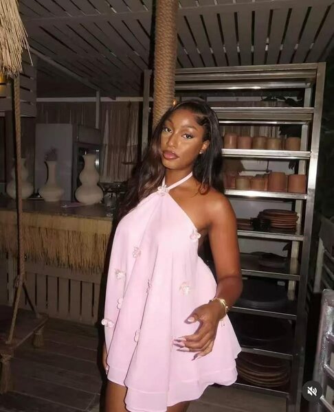 Robe trapèze rose chic