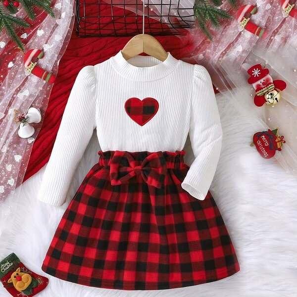 Robe Enfant Noël Cœur