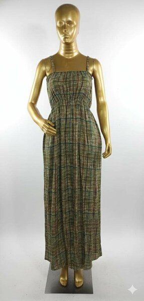 Robe longue à bretelles émeraude