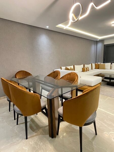 Table à manger moderne en verre