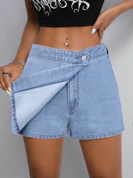 Shorts en jean à boutons